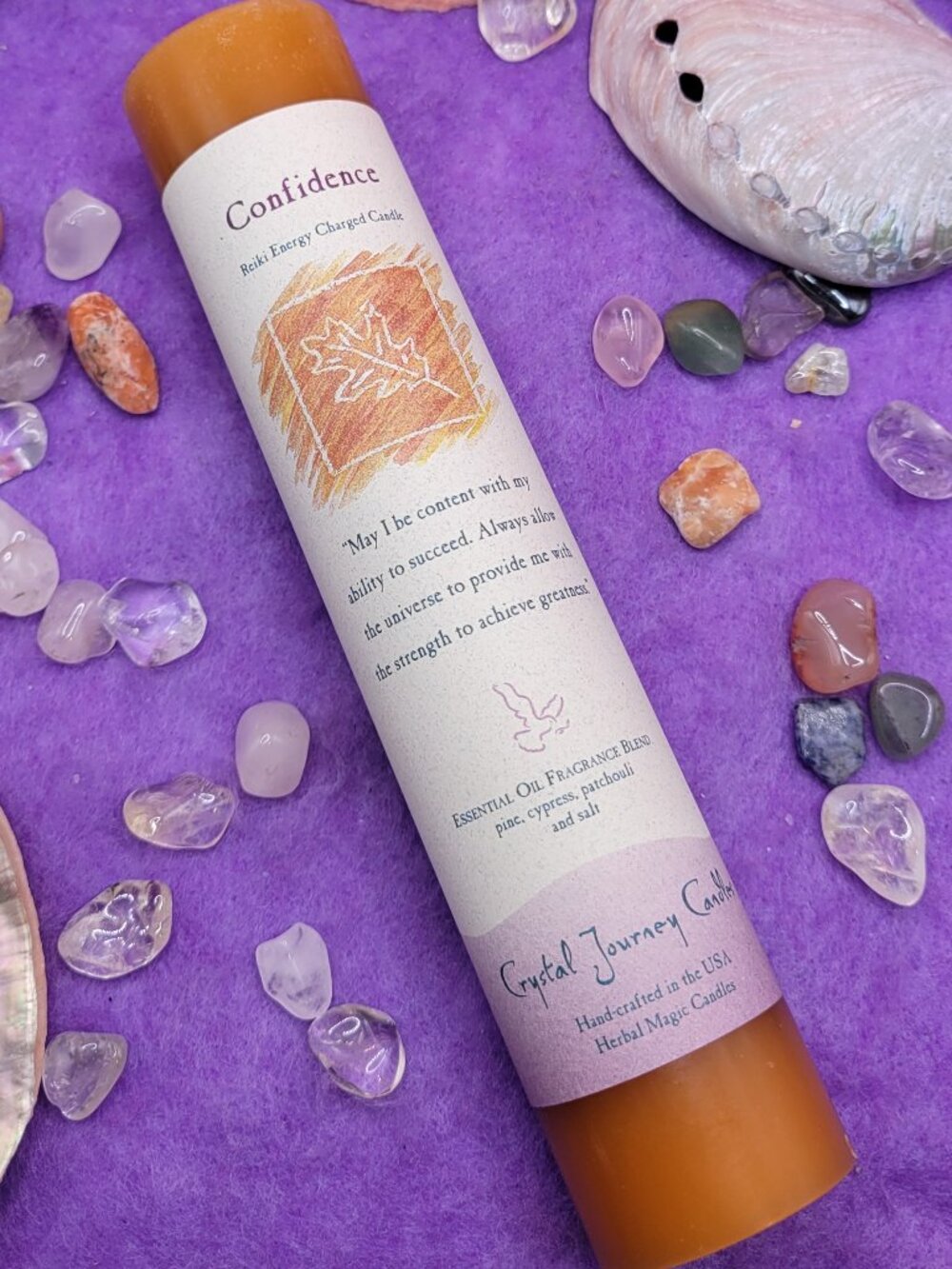 Confidence Reiki Scented Pillar Candle - Picture 2 of 4